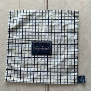 Faconnable Mens Size XXL Pocket Square for Suit Jacket Business Blue White